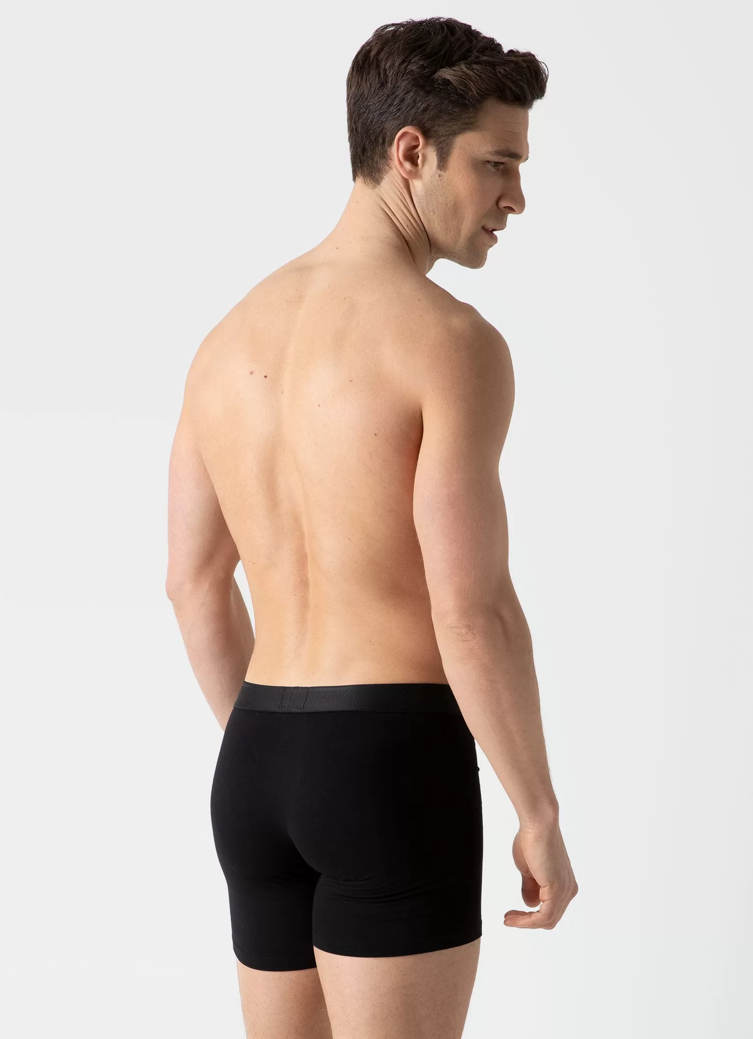 Men's Stretch Cotton Boxer Briefs in Black