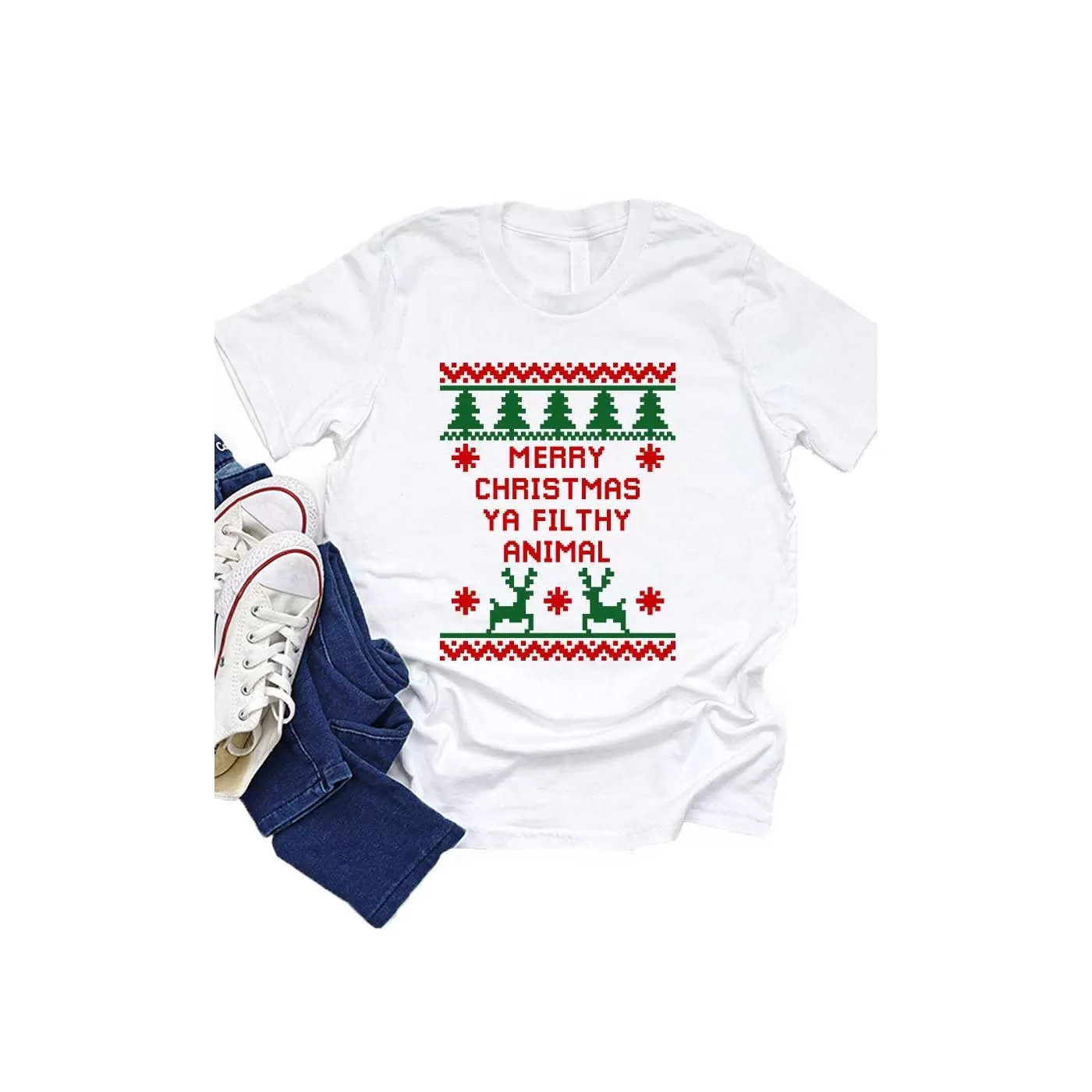 Merry Christmas Ya Filthy Animal Kids Graphic Tee