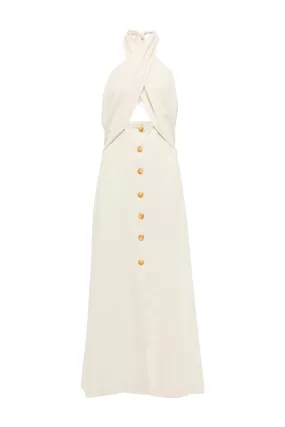 Nanushka Soffio Halterneck Dress - Creme