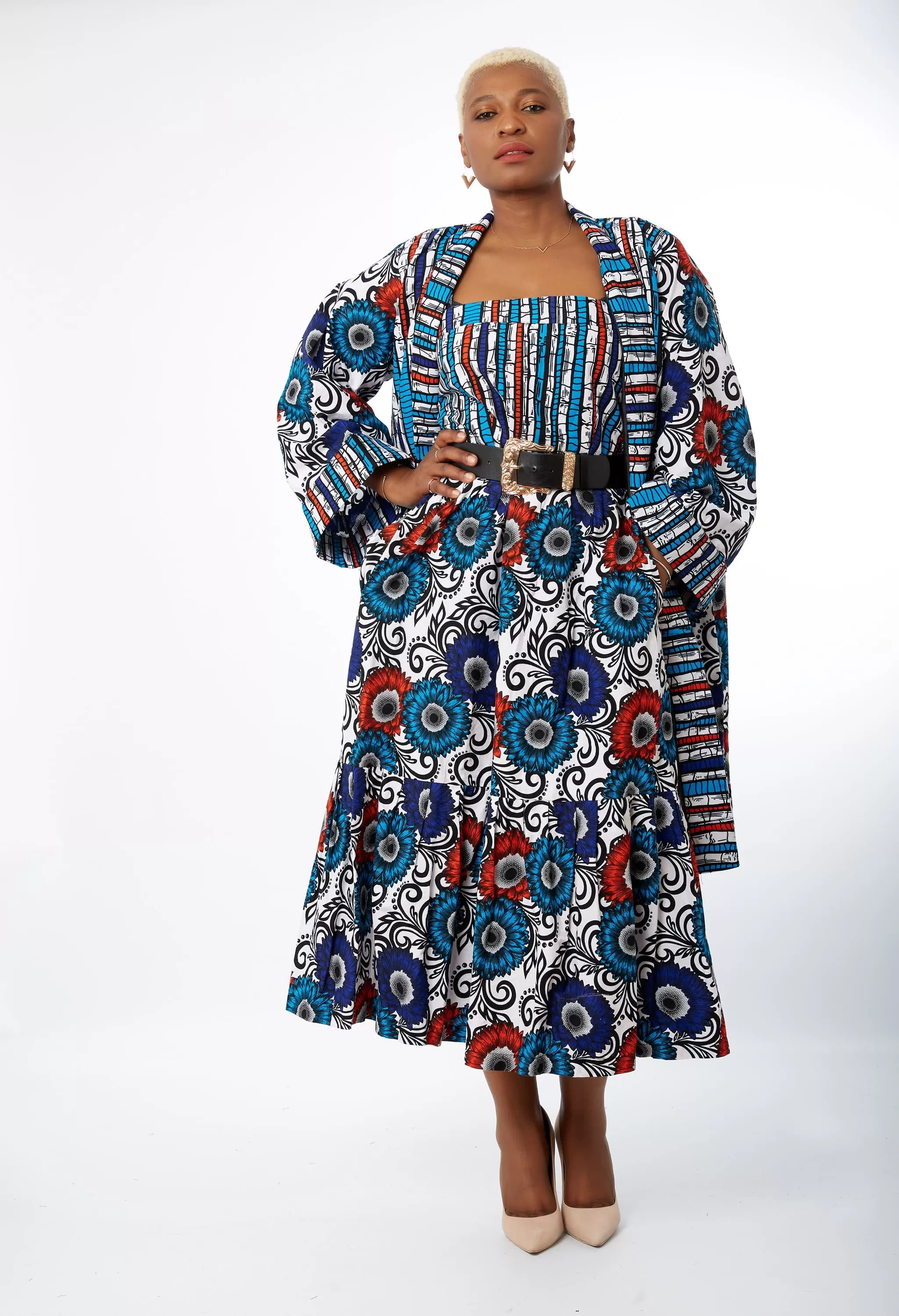 New in African Print Midi Kimono Jacket - Osonari