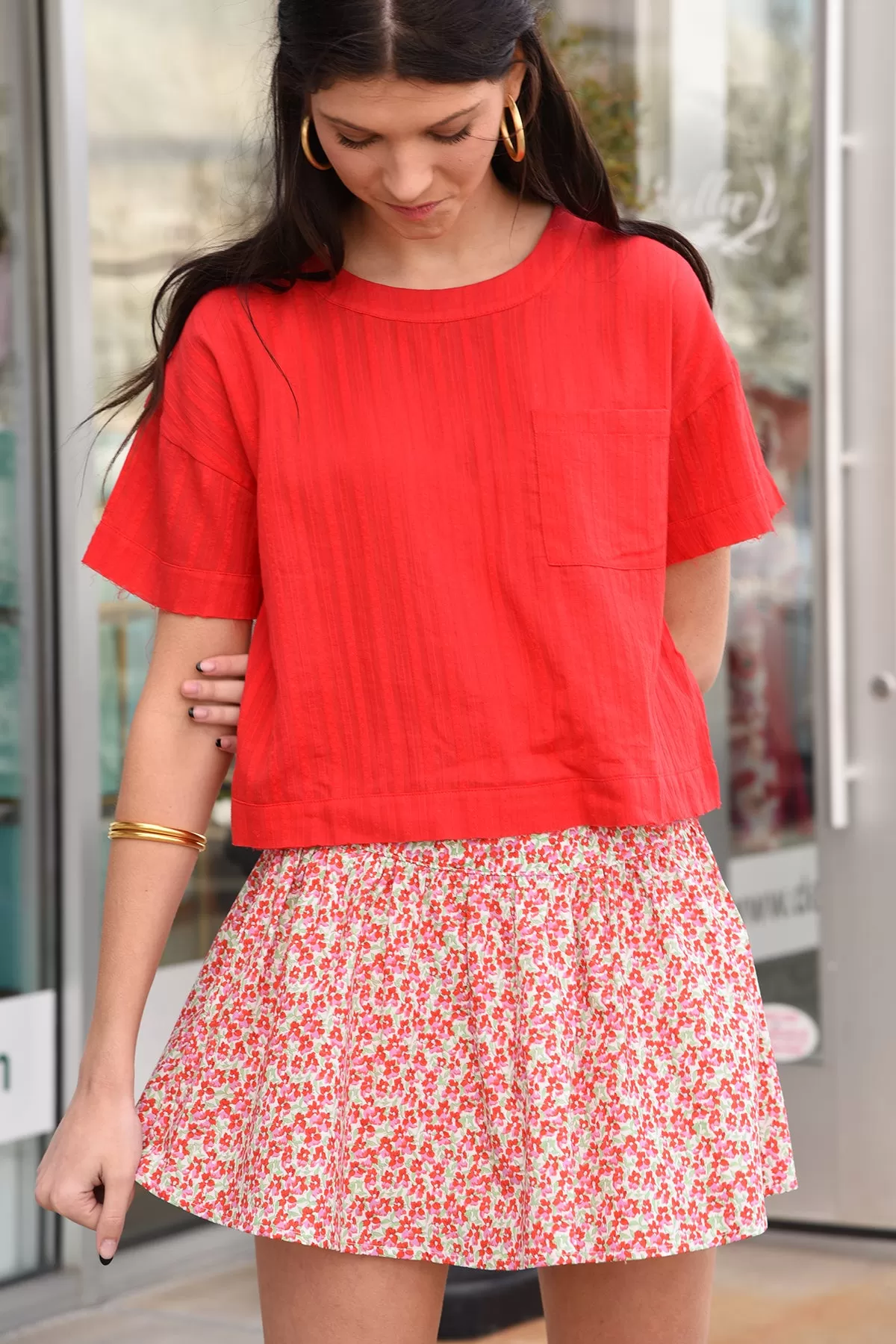 NOT YOUR AVERAGE GIRL SKIRT -RED