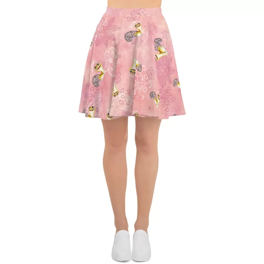 Oh so Cute Leopard Gecko Skater Skirt, Cute Reptile Lizard Bottom