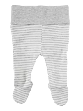 Organic Cotton Grey/White Stripe Footed Trousers