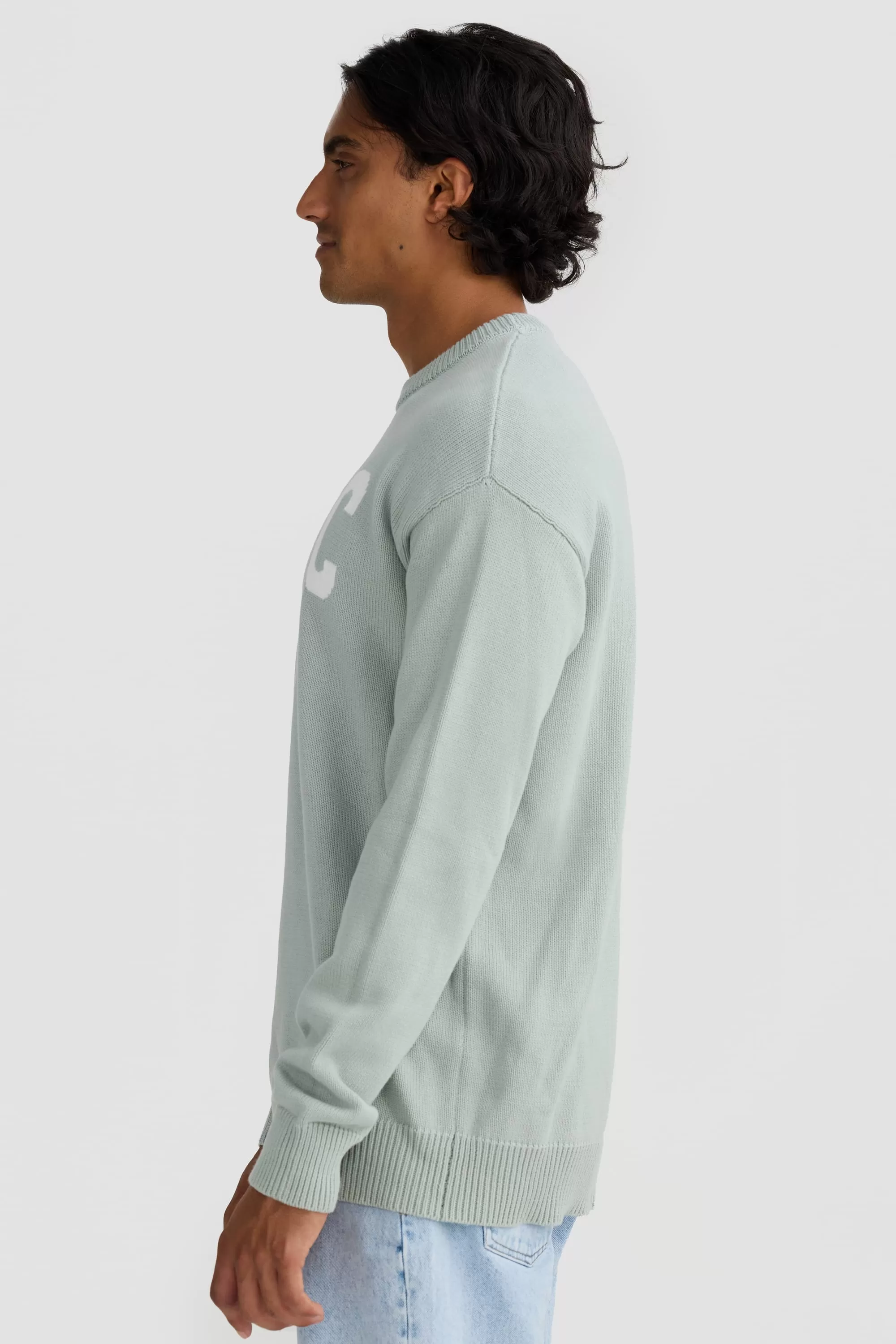 Original Logo Knit Crew Sage