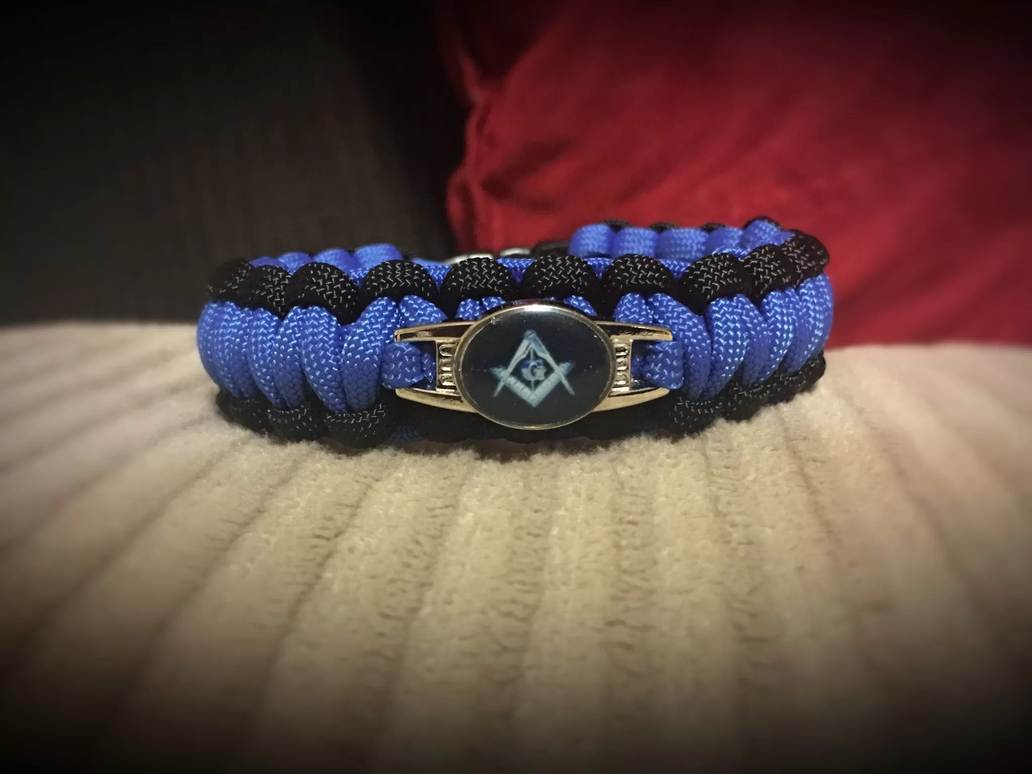 Paracord - Masonic Bracelet (Black and Blue)