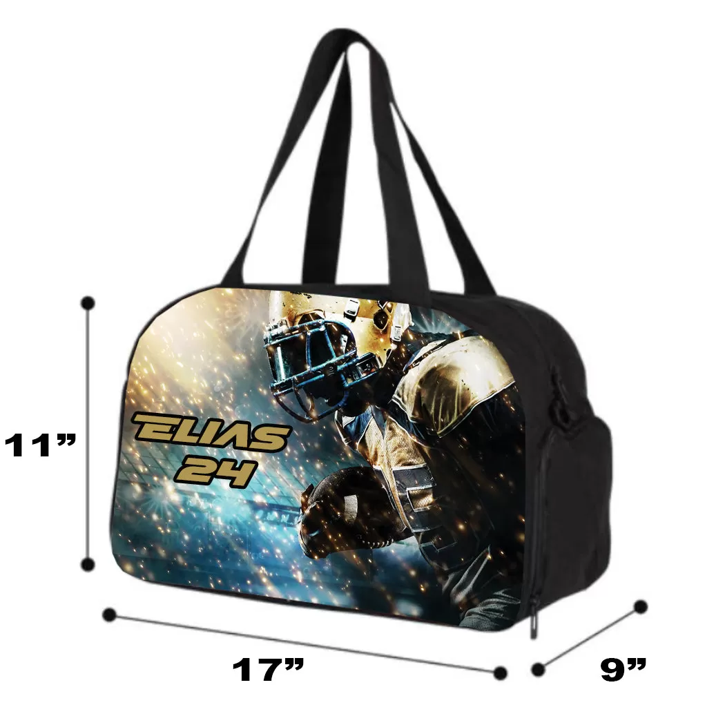 Personalized Full Color Sport Duffel Bag W/ Optional Water Bottle - Football