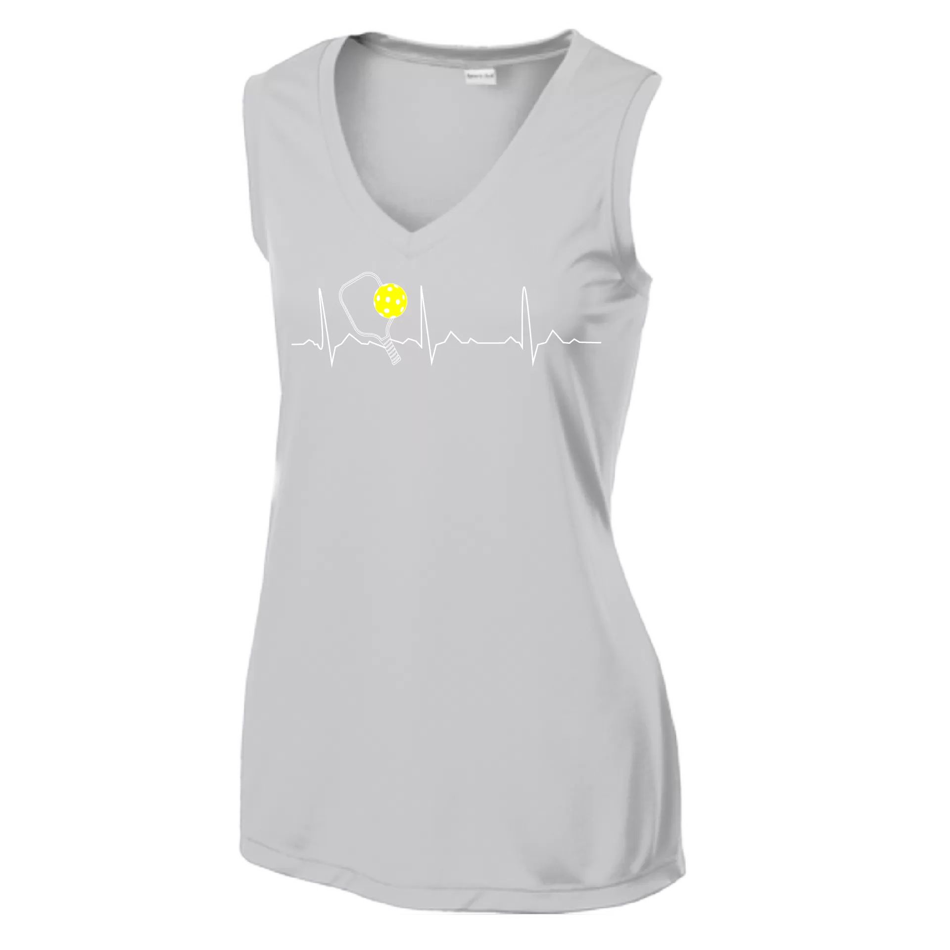 Pickleball Heartbeat EKG | Women’s Sleeveless Athletic Shirt | 100% Polyester