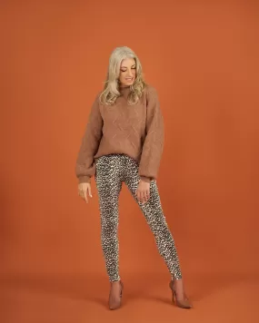 Pink Printed Leopard Pants