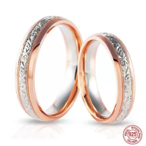 Promise Love Rose Gold Couple Ring - 925 Sterling Silver