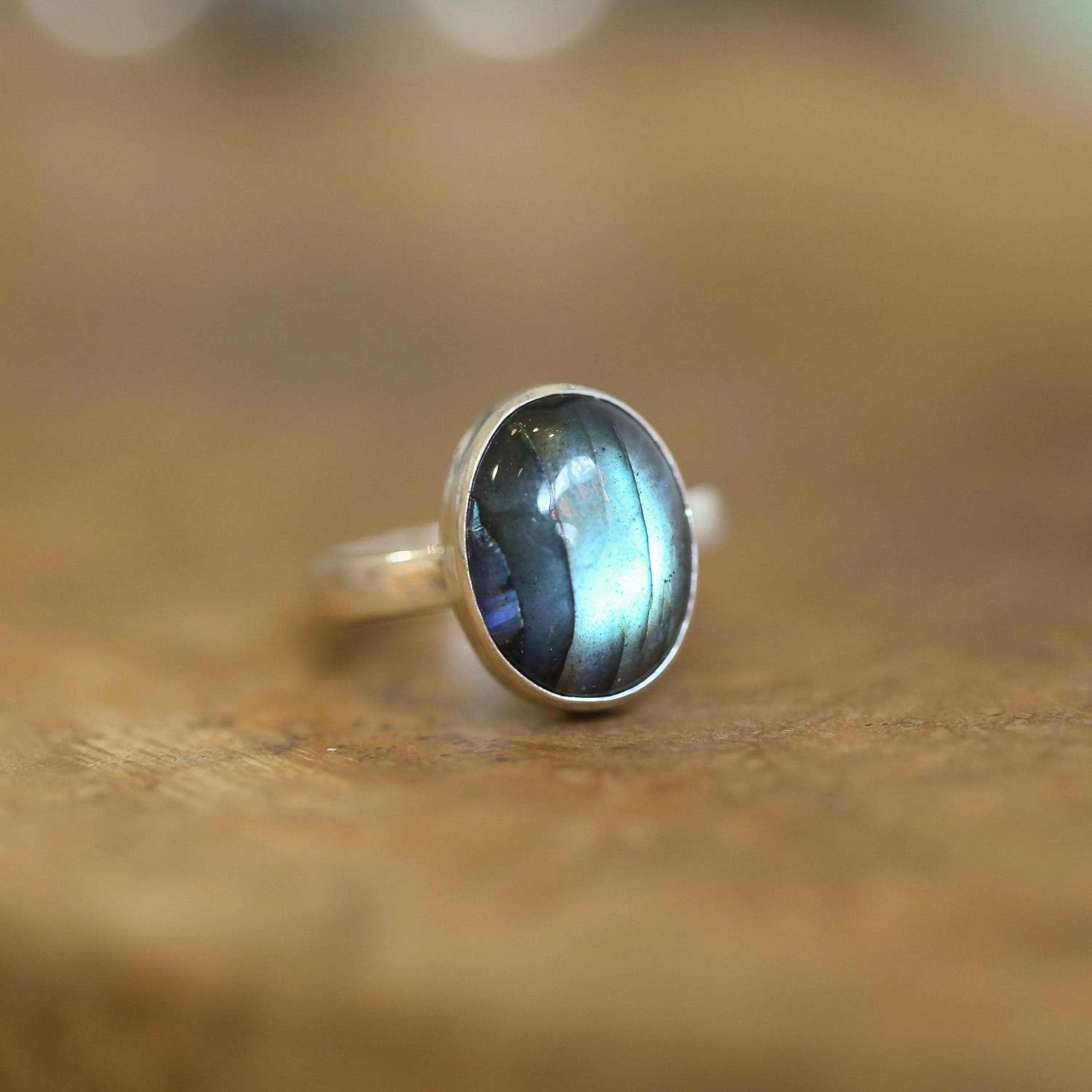 Ready to Ship - Labradorite Ring - .925 Sterling Silver - Silversmith Ring