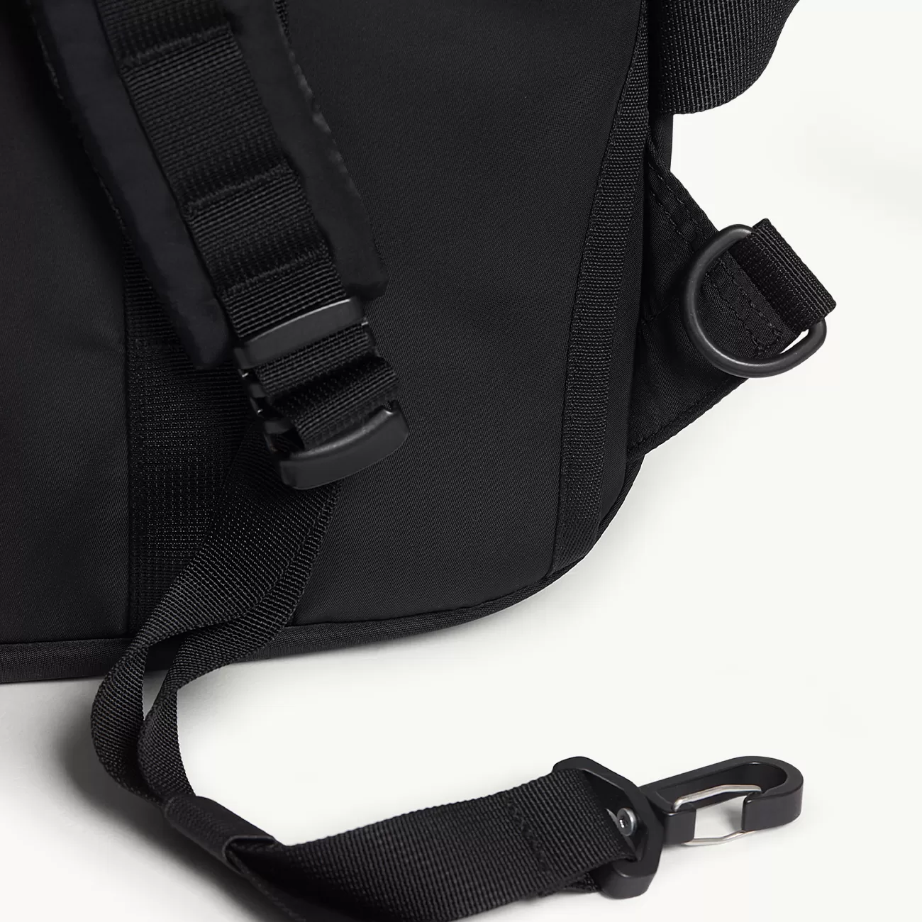 Recycled Nylon Twill 3-Way Bag - Black