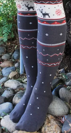 Reindeer Textured Tights