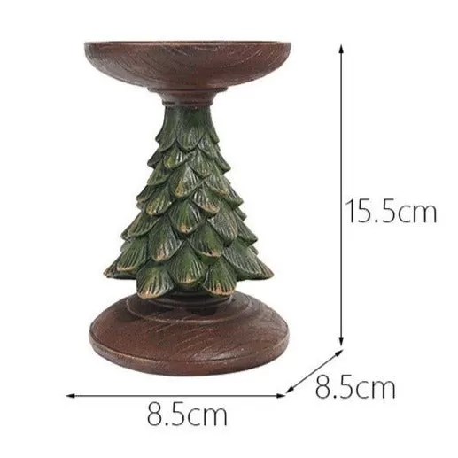 Resin Wooden Christmas Tree Candle Holder