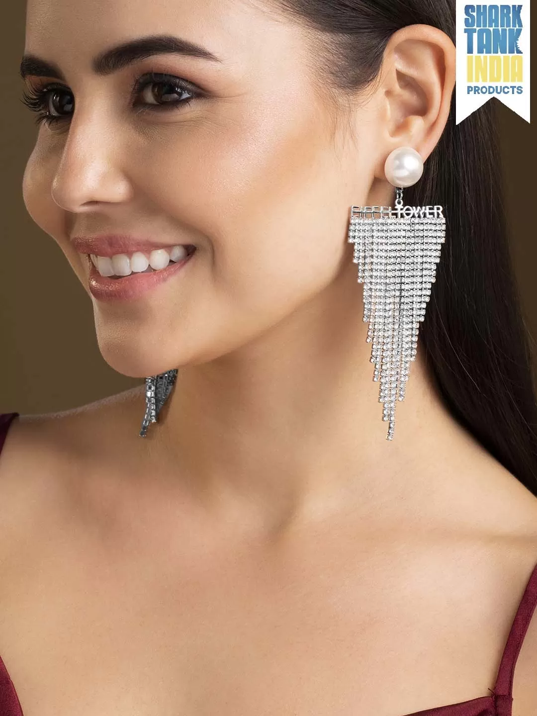 Rubans Voguish Silver-Toned Contemporary Drop Earrings