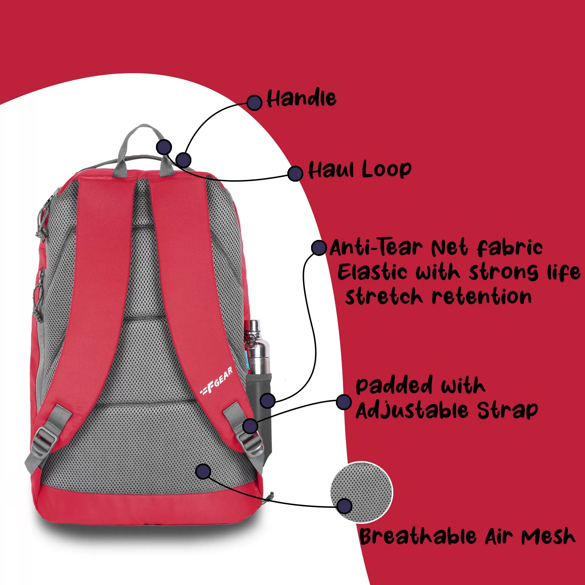 Rudolf 26L Red Backpack