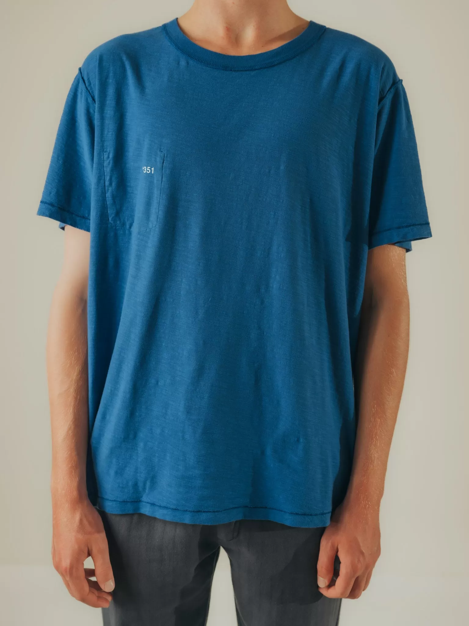 T-SHIRT REVERSIBLE RIB STEEL BLUE