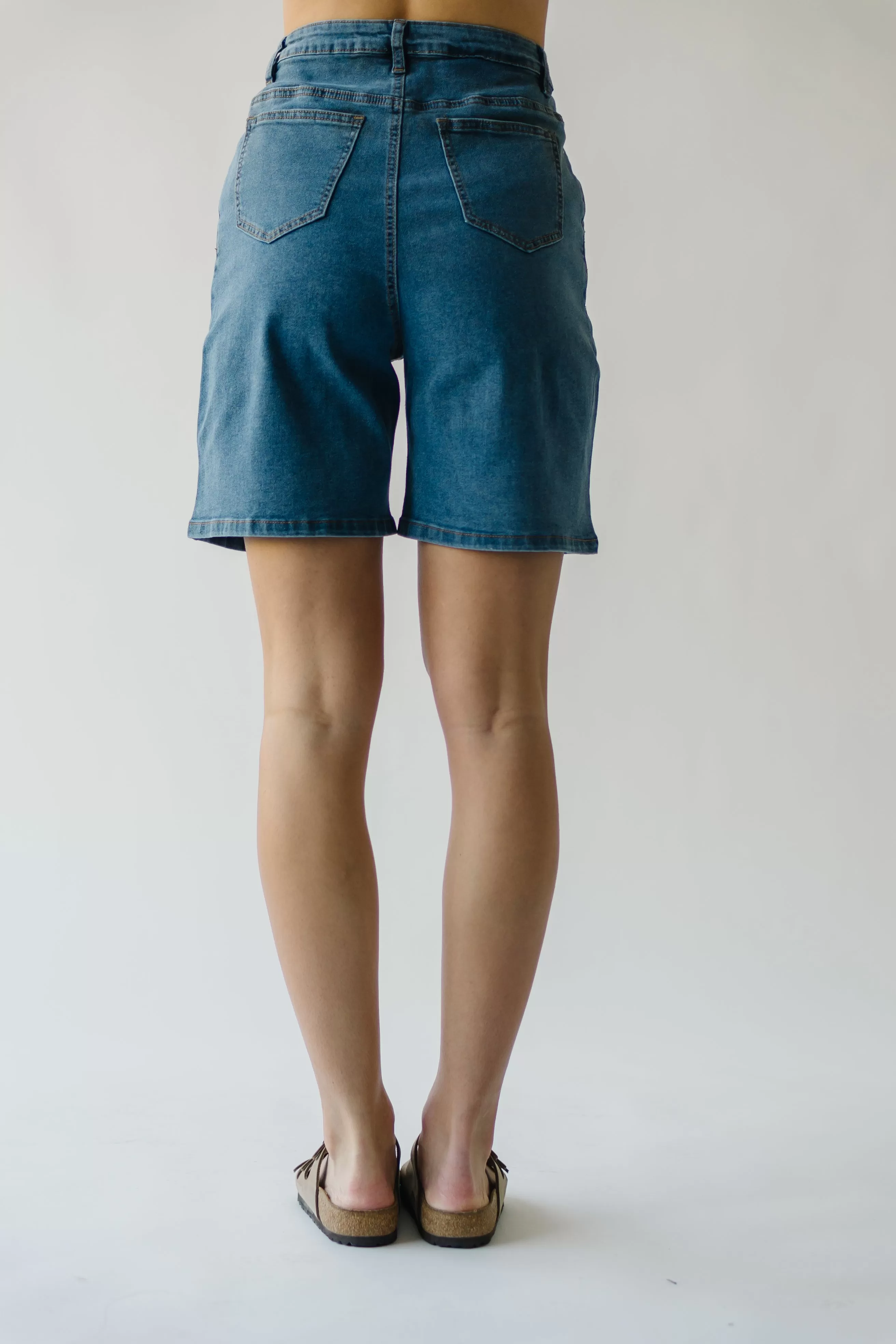 The Tulsa High Rise Bermuda Short in Denim Blue