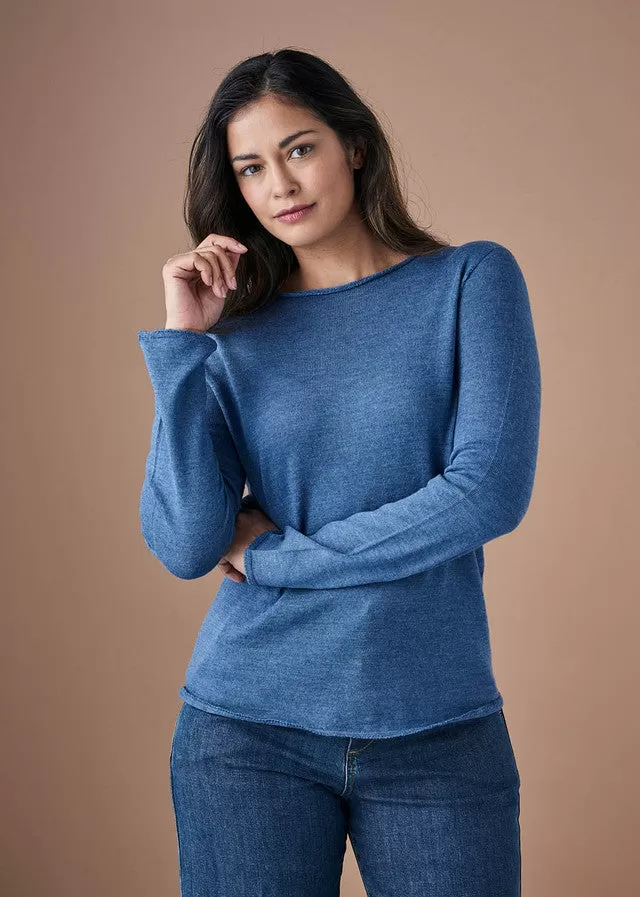 uimi - Phoebe Top - Merino Wool - Sapphire