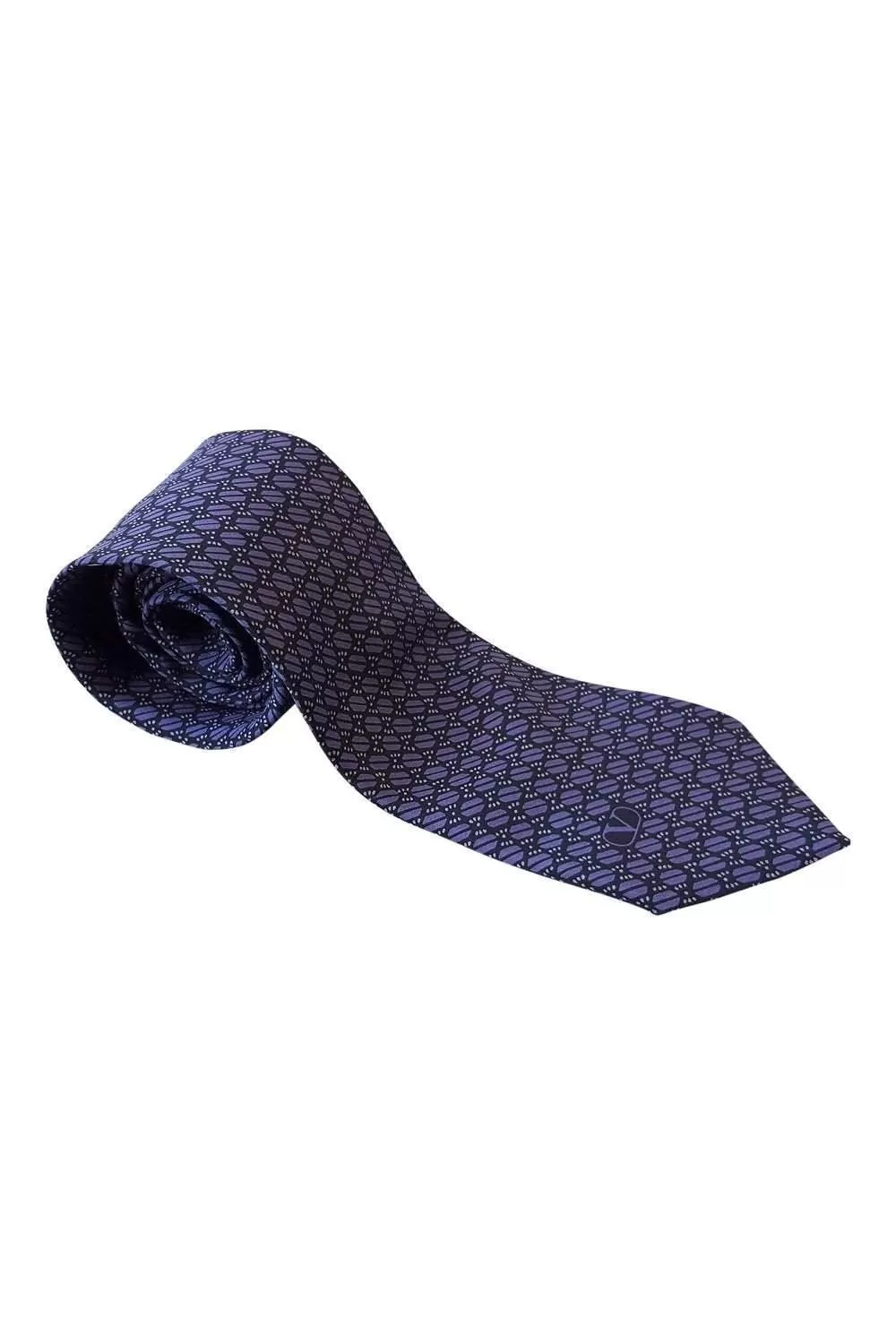 VALENTINO Vintage 100% Silk Purple Geometric Print Tie (55")