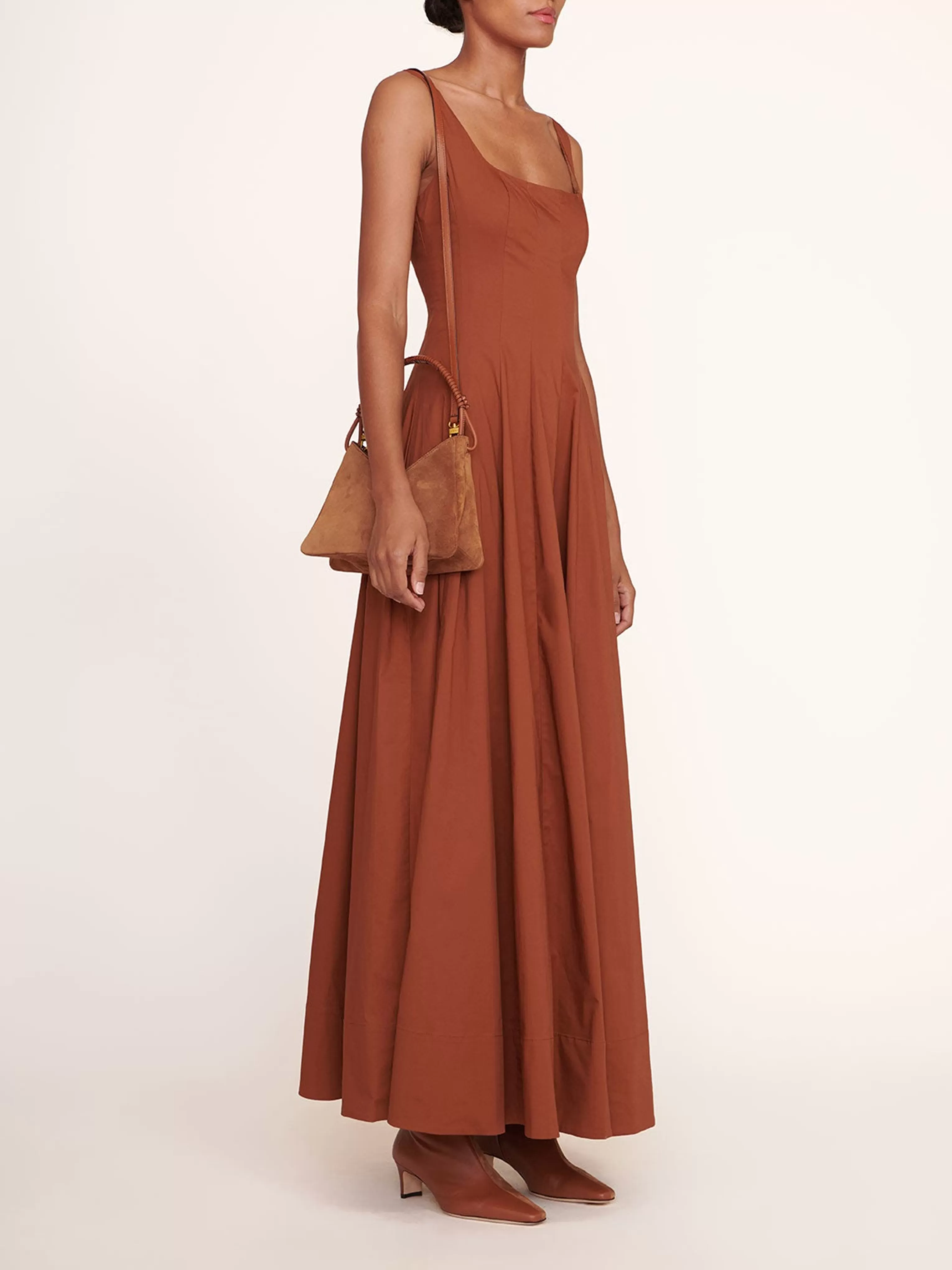 Valerie Hobo Shoulder Bag in Tan Suede