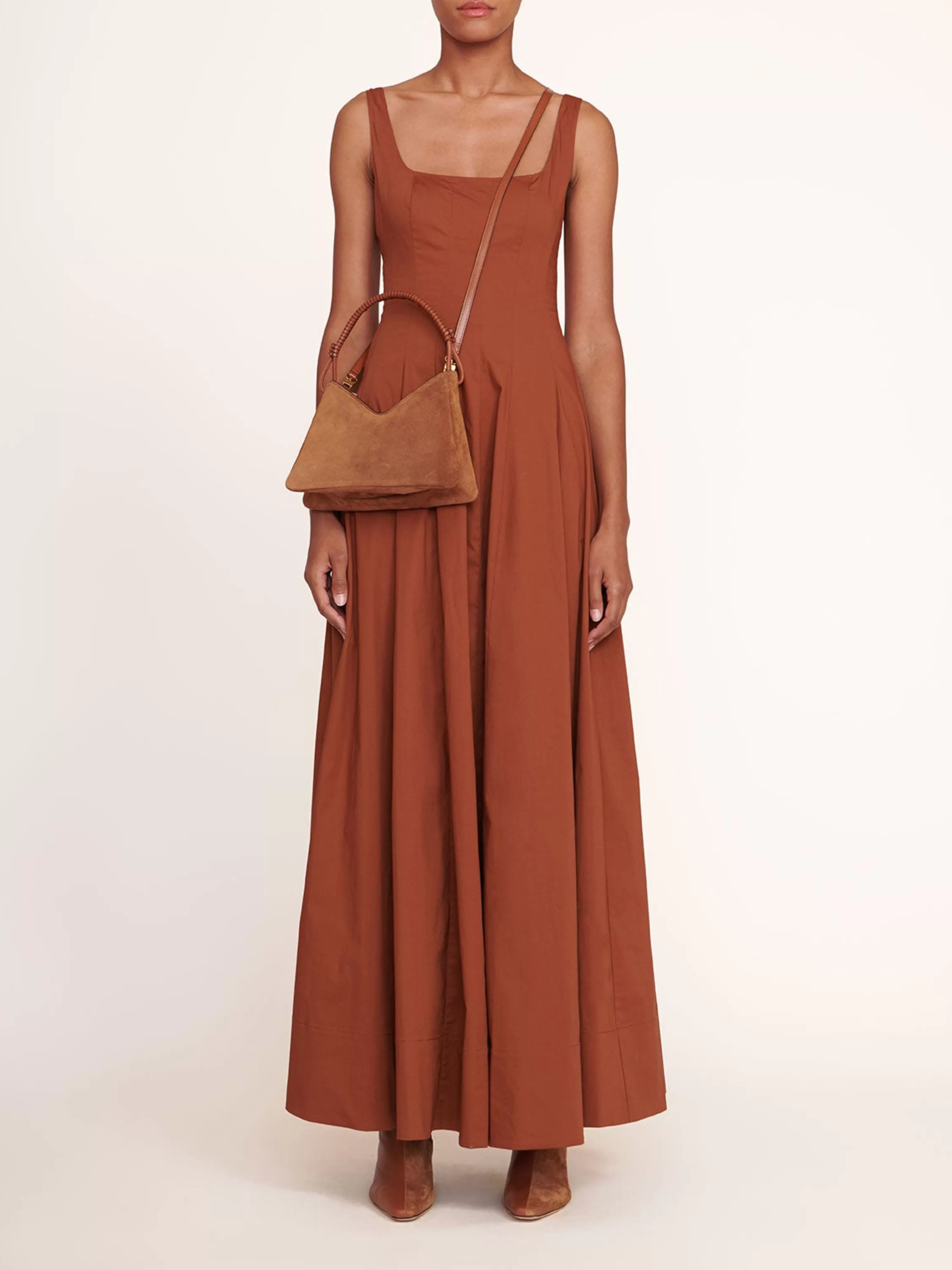 Valerie Hobo Shoulder Bag in Tan Suede