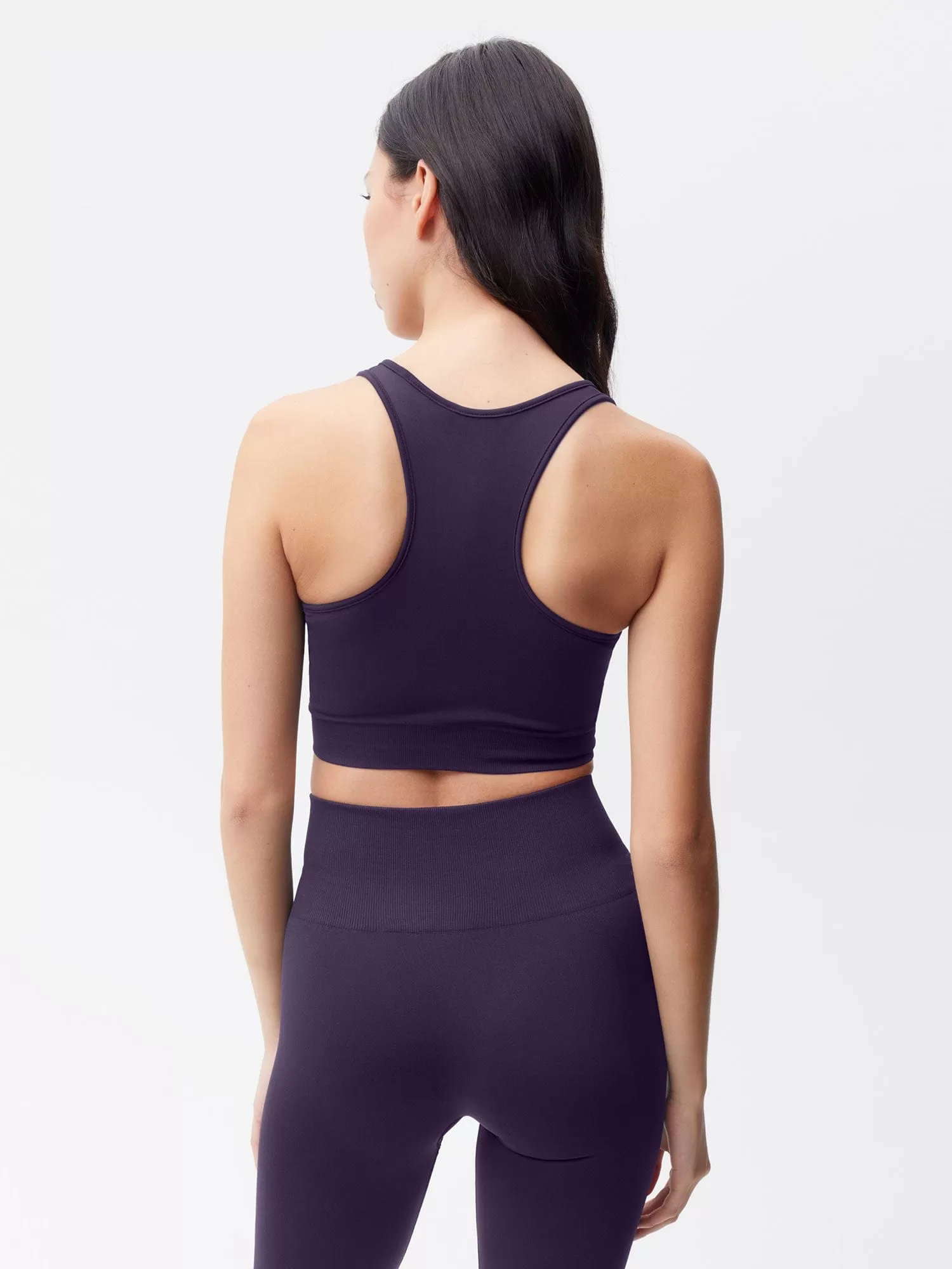 Women's Plant-Stretch Compressive Sports Bra—Blackberry Purple