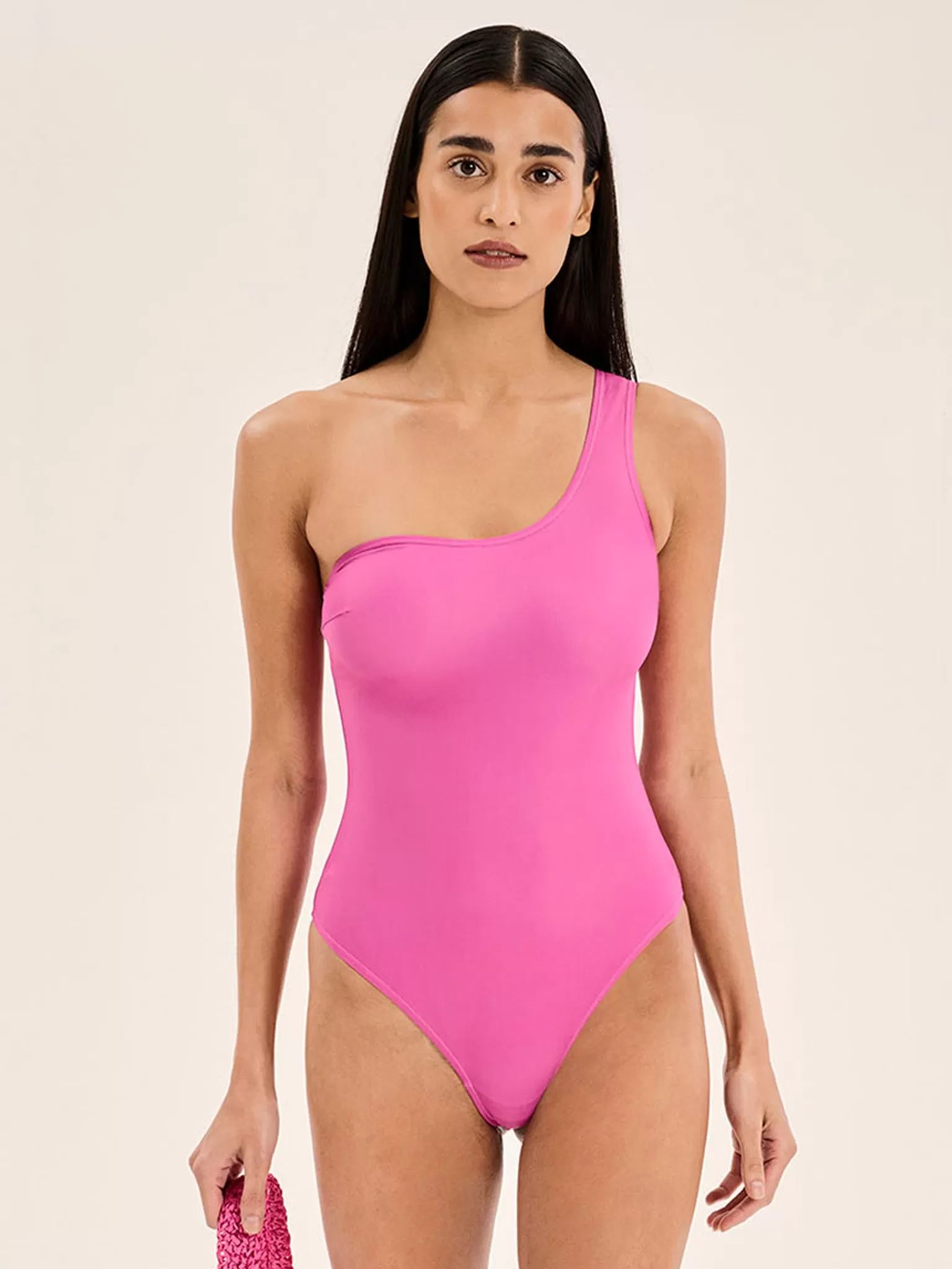 Zadie Hot Pink One Shoulder Swimsuit